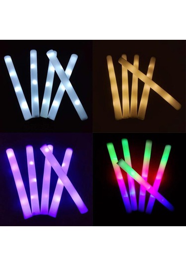6 Adet Renkli Led Işıklı Çubuklar Rgb Led Işıklı Köpük Çubuk Neşe Tüpü Karanlık Işık Doğum Günü Düğün Parti Malzemeleri Mor