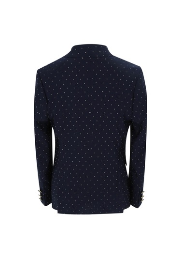 Erkek Çocuk Kendinden Desenli Üçlü Yelekli Takım-7682-lacivert Lacivert