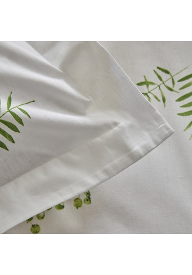 Karaca Home Herbal %100 Pamuk Çift Kişilik Nevresim Pike Set Beyaz