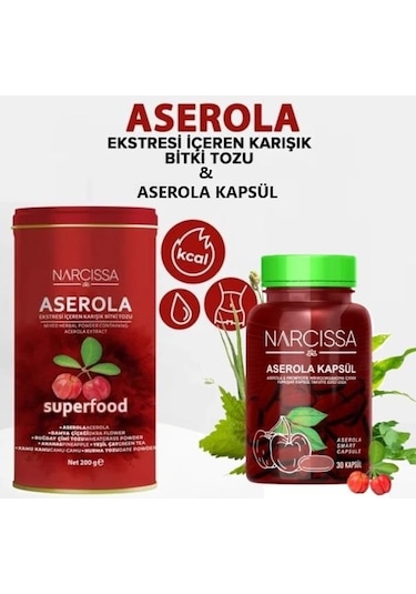 Narcissa Aserola Ekstresi Içeren Bitki Tozu 200 G + Detox 30 Kapsül