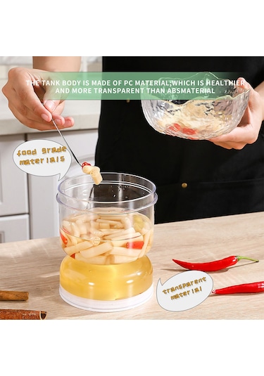 Fosenze Plastik 800ml Gömlek Salatası Kavanozu, Islak-kuru Ayrımı, Forklu, Görünür Kapatma, Mutfak Taze Gıda Saklama Kabı, Beyaz Beyaz