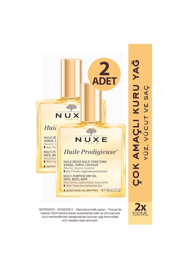 Nuxe Huile Prodigieuse Çok Amaçlı Kuru Yağ 100 Ml 2 Adet