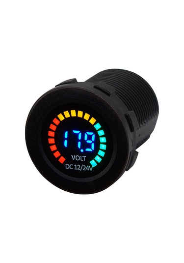 Samdoo 12/24v Renkli Led Voltmetre - Su Geçirmez, Alarmlı, Araç Ve Tekneler İçin
