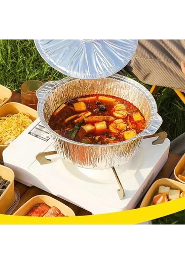 Suntek Pişirme Pot Pasta Tava Gıda Konteyneri Teneke Folyo Pot Gümüş