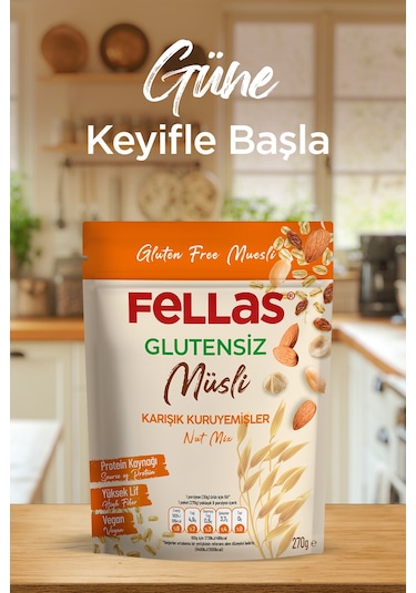 Fellas Glutensiz Müsli - Karışık Kuruyemişli 270g