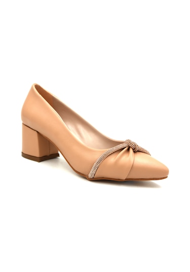 Beyaz Qc Ayakkabı Topuklu Kadın Ayakkabı Nut NUT