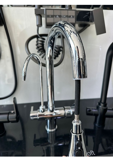 Fleko Arıtmalı Spiralli Pull-out Mutfak Bataryası Krom