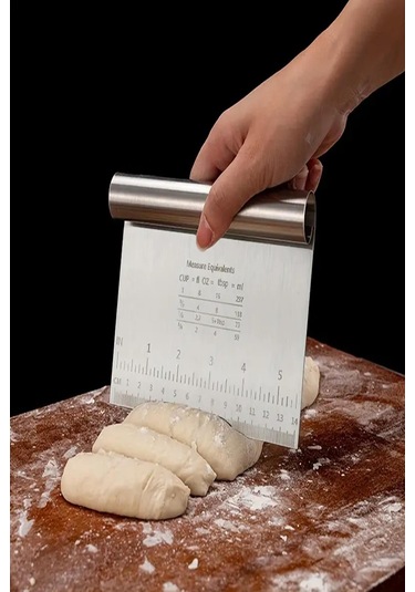 Paslanmaz Çelik Hamur Kesme Aparatı Çelik Kesici Kazıyıcı Pasta Ve Kek Şekillendiren Lüx Spatula