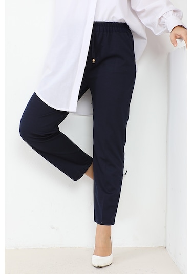 Zülal Beli Lastikli Cepli Pantolon 651 - Lacivert