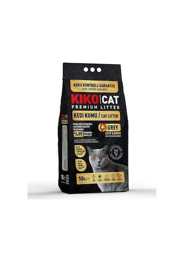 Kiko Cat Premium Litter Grey Karbon 10 Lt Kedi Kumu