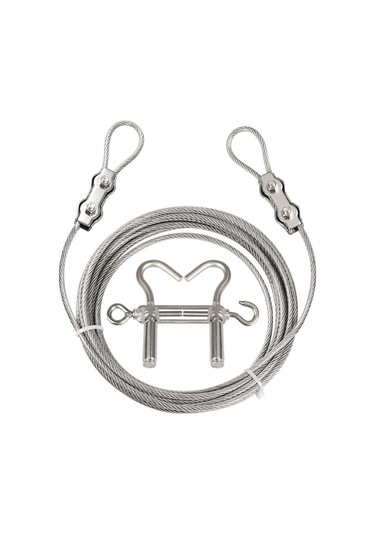 304 Paslanmaz Çelik İplikli 6m Kurutma Kordonu - Yük Kapasitesi 120kg, Uzunluk Ayarlanabilir, Pvc Kaplı, Su Ve Pas Dayanıklı Gümüş Gümüş