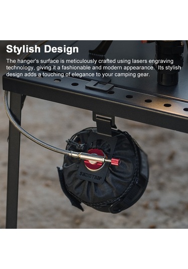 Geeksen Stainless Steel Outdoor Gas Tank Hanger - Black Detachable Secure Hook For Camping Picnic Igt Table 1-25mm Gap Siyah