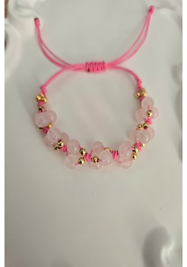 6 Mm Pembe Kuvars Doğaltaş Bileklik Açık Pembe