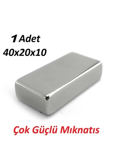 1 Adet 40x20x10 Köşeli Nodyum Magnet N35 Köşeli Mıknatıs