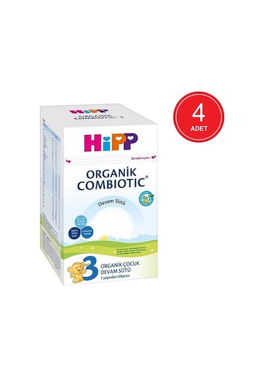 Hipp Organik 3 Devam Sütü 800 G 4 Adet