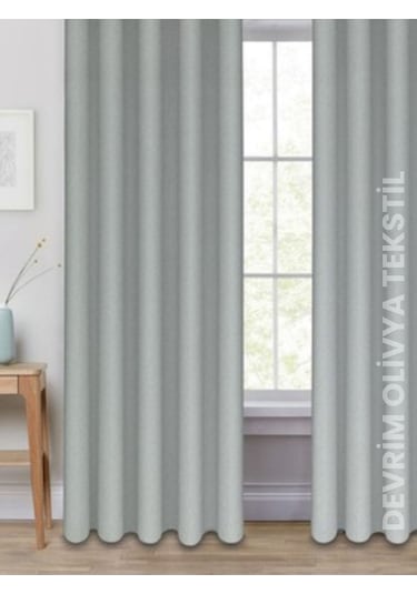Shy Tekstil Lüks 1. Sınıf Özel Dikim Açık Gri Blackout Işık Geçirmez Fon Perde Ekstraforlu Karartma Blackout Açık Gri