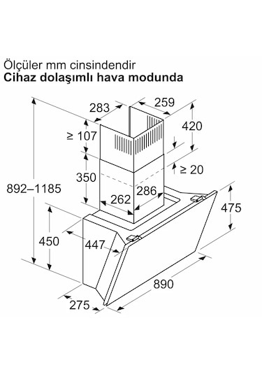 Siemens iQ700 LC91KLT60  90 CM Duvar Tipi Davlumbaz