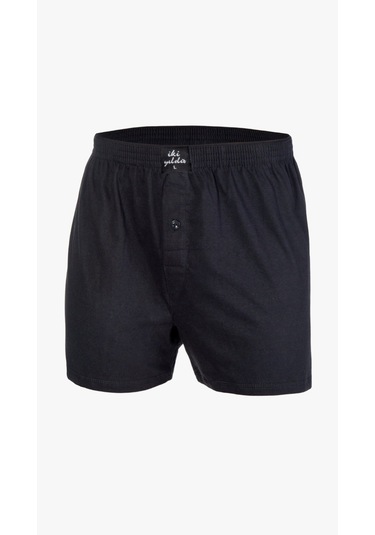 Erkek %100 Pamuk Penye Boxer 6'lı Paket 12030 Siyah