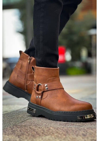 Derije Erkek Fermuarlı Bot Taba Mn227 Taba