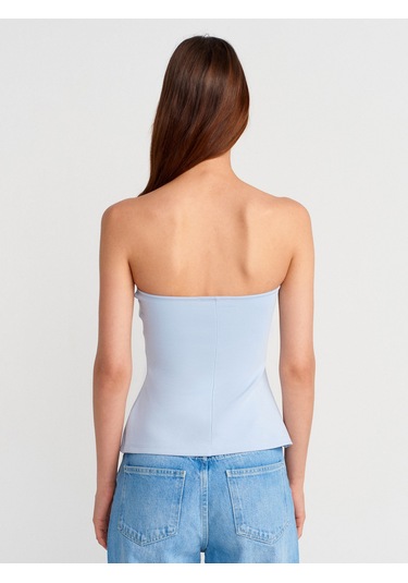Dilvin 31860 Straplez Top-açık Mavi Açık Mavi