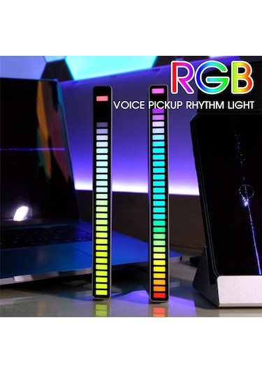 Sese Duyarlı Ekolayzer Rgb 32 Ledli Renkli Çubuk