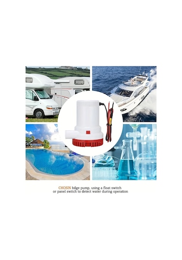 Honeybeeshop 24v 1500gph 12v 24v Otomatik Drenaj Pompası 1500gph 2000gph Elektrikli Denizaltı Su Pompası Tekne Sump Pompası Abs Malzemeli