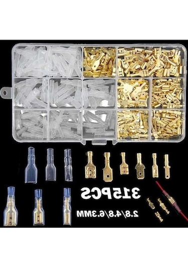 Novahub Pabuçlar Konnektörler Elektrik Kablo Terminalleri Sıkma Seti 315 Adet Kablo Küreği