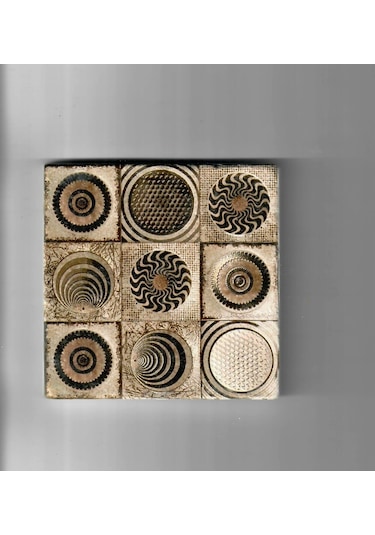 Şeker Portakalım Dekoratif Figürlü Doğal Taş Banyo Gider Kapağı 9 Bej - Siyah