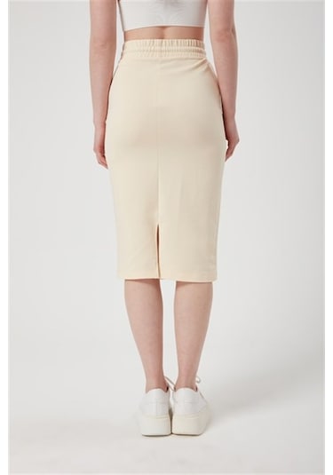 Bej Beli Lastikli Spor Kalem Etek
