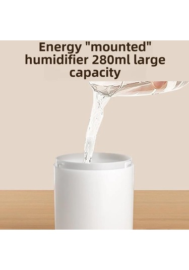 Sones Masaüstü Çift Portlu Nemlendirici Taşınabilir Mini Hava Temizleyici Gece Lambasıyla, Renk: Bej+taban