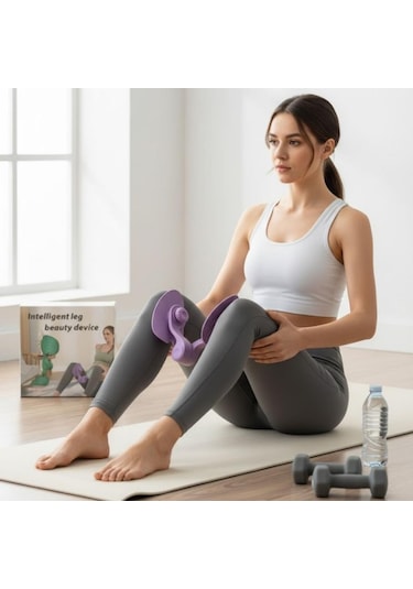 Ollevra İç Bacak Sıkılaştırıcı, Pelvik Kas Güçlendirici Plastik Spor Aparatı - Bacak Arası İncelten Egzersiz Aleti Mor