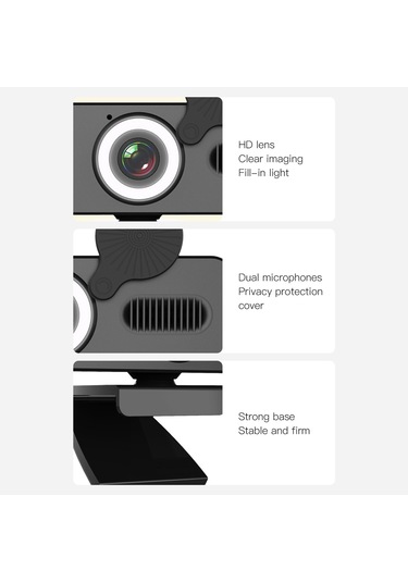 Cbtx HD 120° Geniş Açılı USB Mikrofonlu Web Kamerası 1080P
