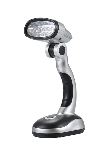 Yunboo 12 Led Işıklı Mini Masa Lambası - Aydınlatma Açısı Ayarlanabilir, 3xaa Pil İle Çalışır, Göz Koruyucu Işık Gri