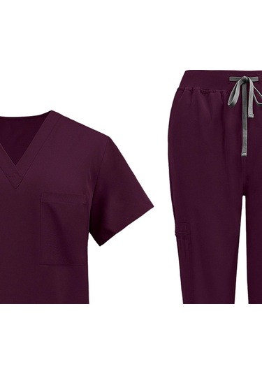 Suntek Hemşirelik Üniformaları Fırçalama Xxl-koyu-kırmızı