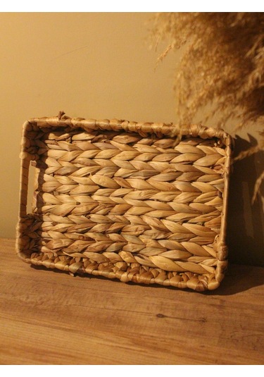 Hasır Su Sümbülü Dikdörtgen Tepsi Küçük Boy Diğer