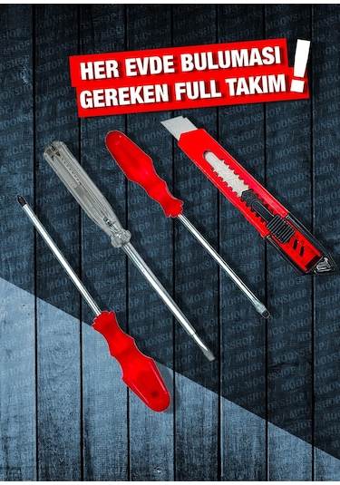 Moonshop Moonshop 3 Lü Pense Seti Tornavida Takımı Çekiç Makas Fa
