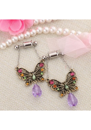 Suntek 2 Parça Paslanmaz Çelik Kelebek Kulak Tıkaçları 6mm Çok Renkli