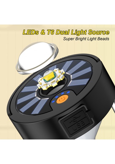 Singree Güneş Enerjili Kamp Lambası - 4 Işık Modlu, Şarj Edilebilir, Su Geçirmez, Acil Durum Aydınlatma