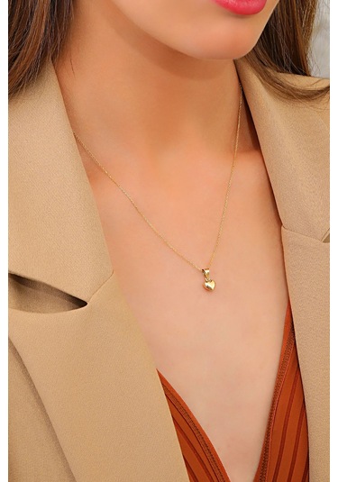 14 Ayar Altın Kolye Kalp Altın Kolye Zincirli - Klp-mdl-123456 Sarı Altın