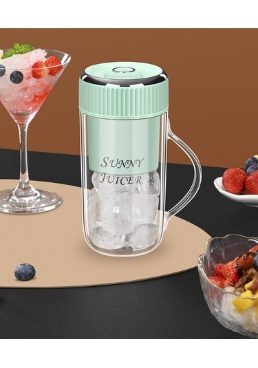 Wondernest Yeşil Taşınabilir Meyve Suyu Sıkacağı, Saman Lichen Kupası Karıştırıcı Bw Yeşil