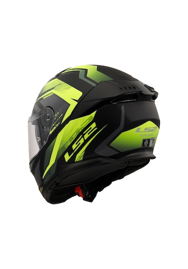 Ls2 Stream 2 Fury Kapalı Motosiklet Kaskı Gri - Neon Sarı - Mat Siyah