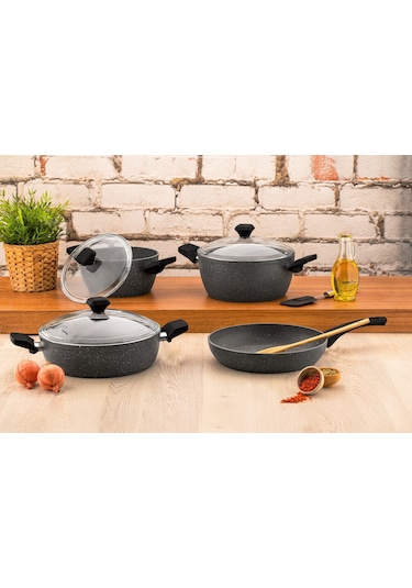 Evimsaray Zest Gusto 7 Parça Tencere Seti