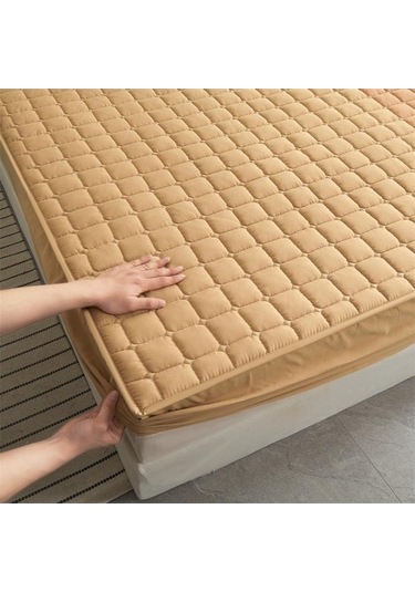 Novahub 3 Adet Mor 150x200cm Pamuklu Yumuşak Yatak Örtüsü + 2 Adet Yastık Kılıfı Elastik Kaymaz Levha Yatak Örtüsü Seti Mor