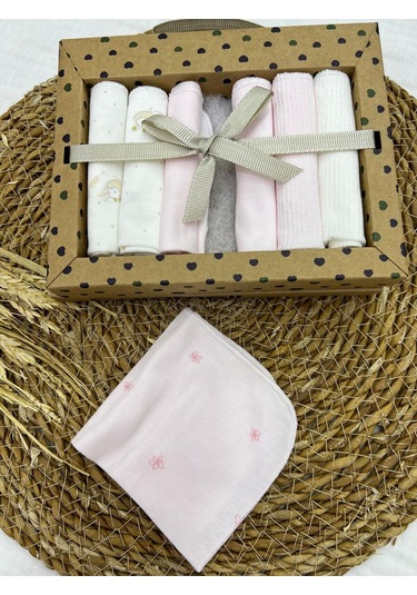 Desenli Penye Bebek Ağız Mendili 7'li 2025 Mö101