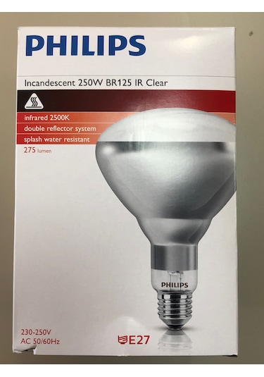 Philips 250w E27 İnfrared Şefaf Isı Veren Lamba