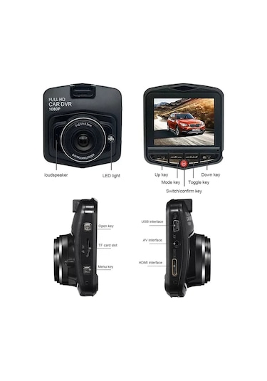 Youtek Araba Güvenlik Kamerası 1080p Full Hd - 2.2" Ekran 140 Geniş Açı - Sürekli Kayıt - Park Monitörü Kart Yok