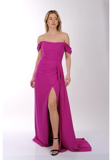 Abiye Elbise Dori 00kb5136 Fuşya