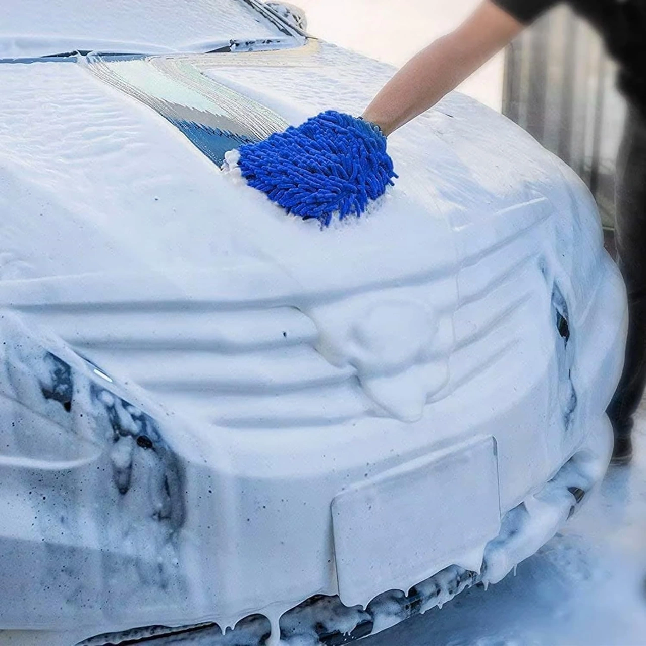 Araba Oto Yıkama Temizlik Eldiveni Süngeri Peluş Büyük Boy 22x19cm Oto Aksesuarcım