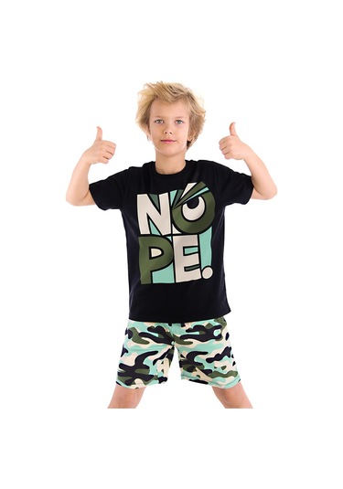 Denokids Mushi Nope Erkek Çocuk T-shirt Şort Takım Çok Renkli