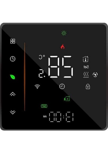 Pazly Siyah Bht-006gclw Kazan Isıtma Termostat: Wifi, Dokunmatik, Akıllı Uygulama, Alexa & Google Home Desteği